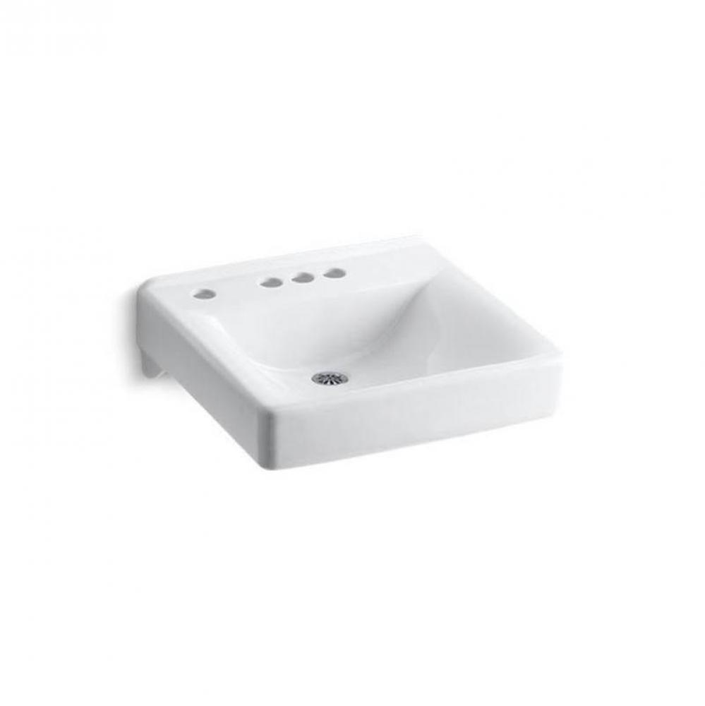 Soho® 20'' x 18'' wall-mount/concealed arm carrier bathroom sink with 4&a