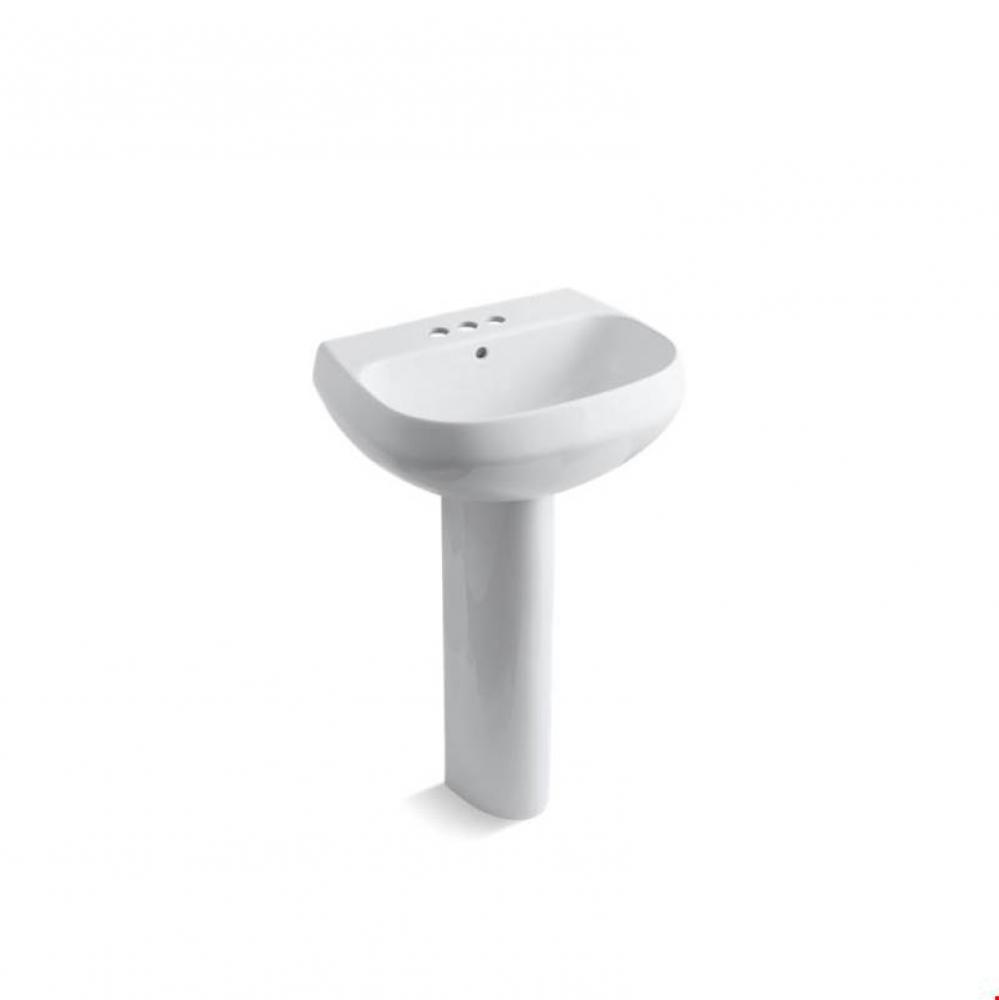 Wellworth® Pedestal bathroom sink with 4'' centerset faucet holes