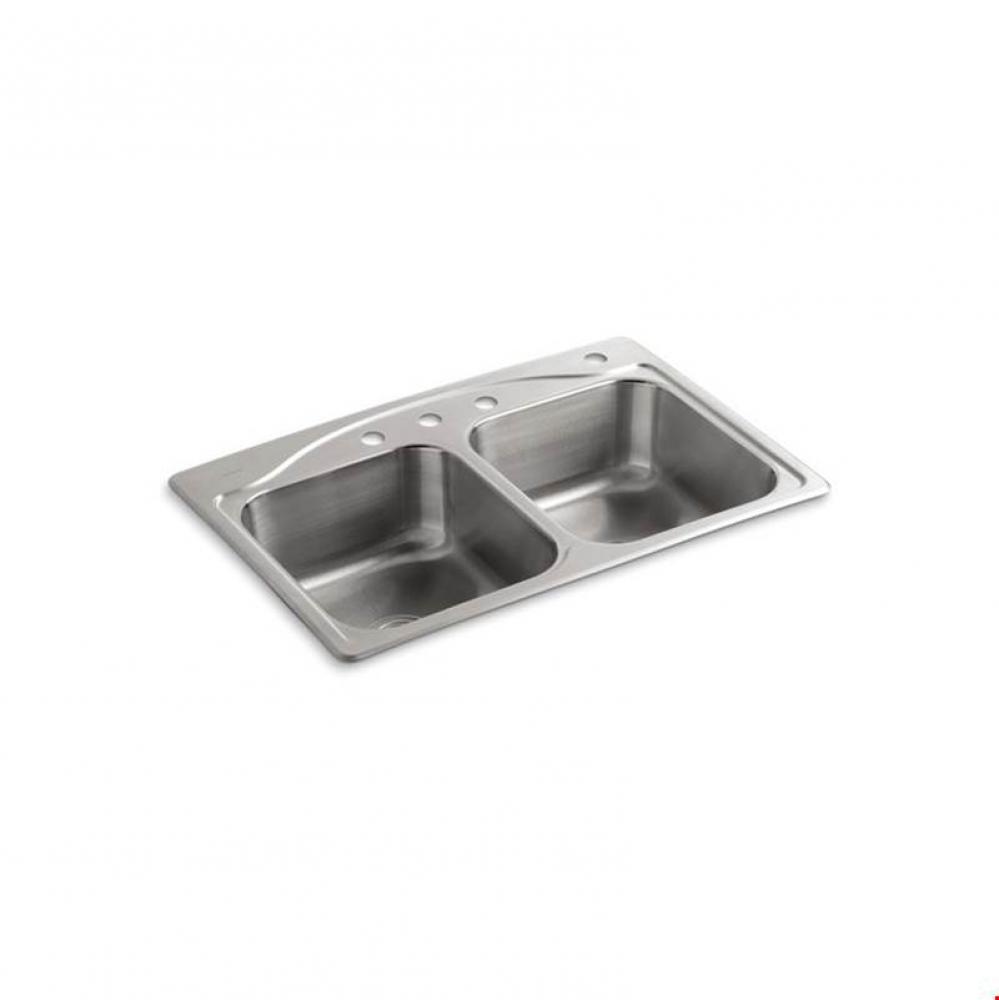Cadence® 33'' x 22'' x 8-5/16'' top-mount double-equal kitchen
