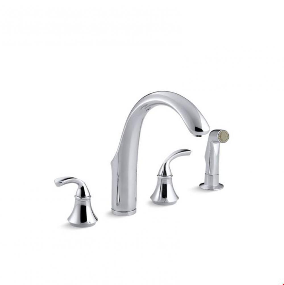 Forte® 4-hole kitchen sink faucet with 7-3/4'' spout, matching finish sidespray