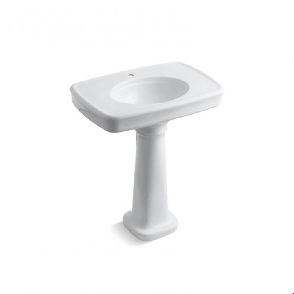 Bancroft® 30'' pedestal bathroom sink with single faucet hole