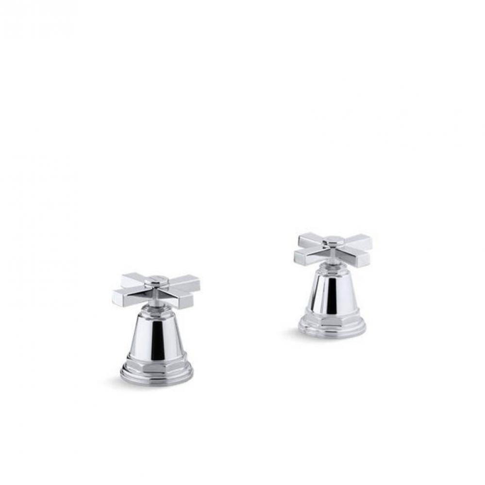 Pinstripe® Pure Deck-mount bath faucet handle trim with Cross design