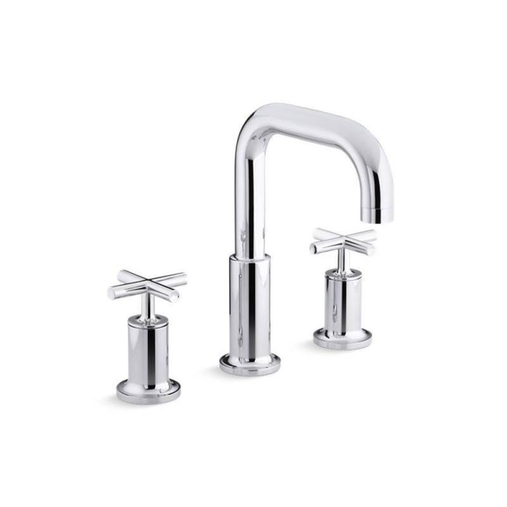 Purist® Deck-mount bath faucet trim for high-flow valve with cross handles, valve not include