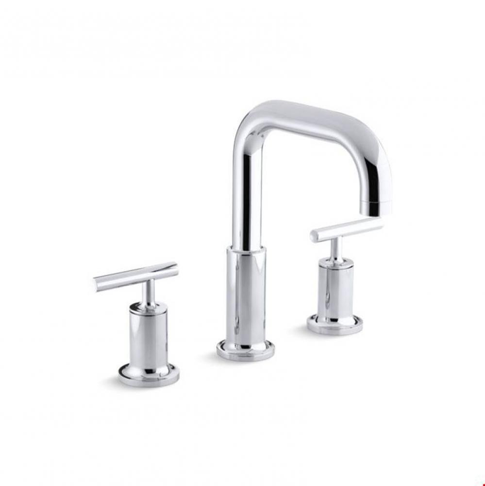 Purist® Deck-mount bath faucet trim for high-flow valve with lever handles, valve not include