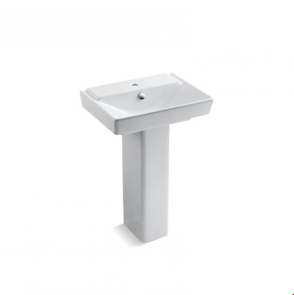 Rêve® 23'' pedestal bathroom sink with single faucet hole