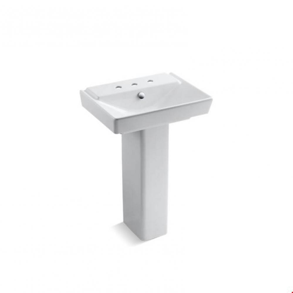 Rêve® 23'' pedestal bathroom sink with 8'' widespread faucet holes