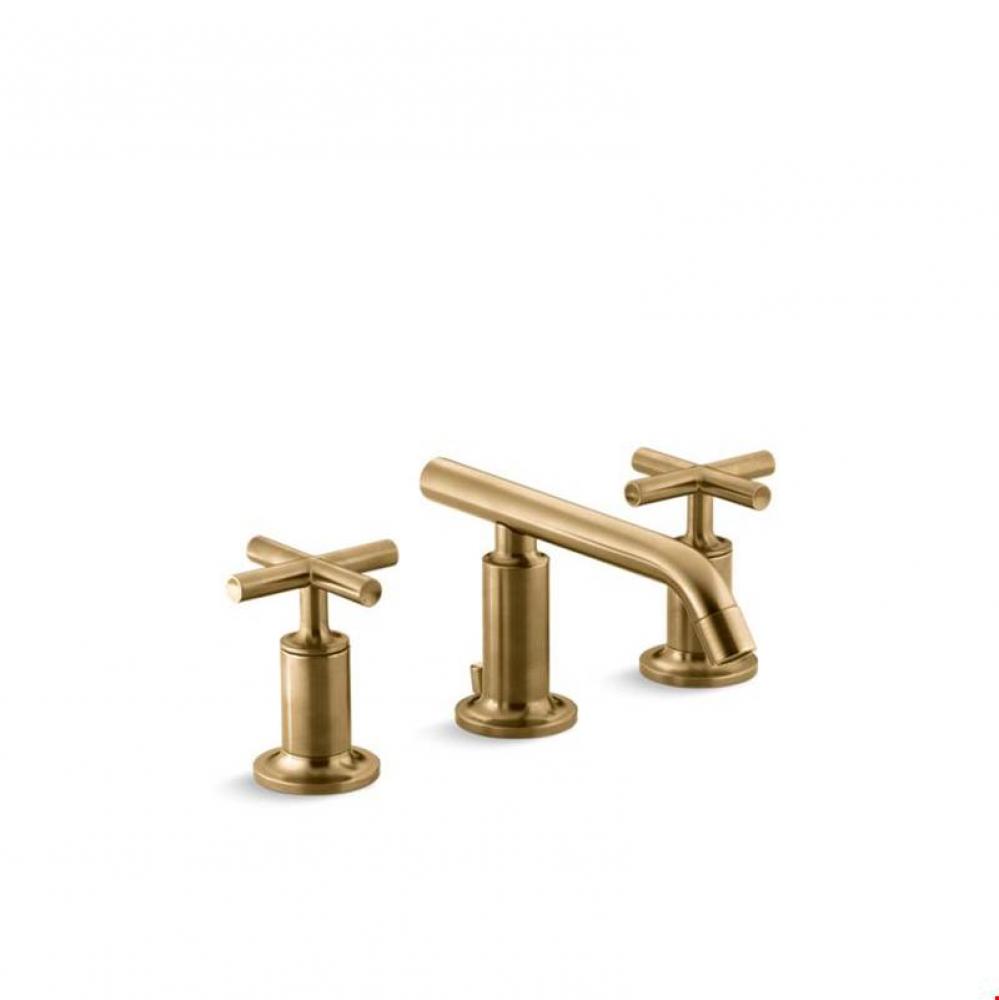 Purist® Widespread bathroom sink faucet with low cross handles and low spout