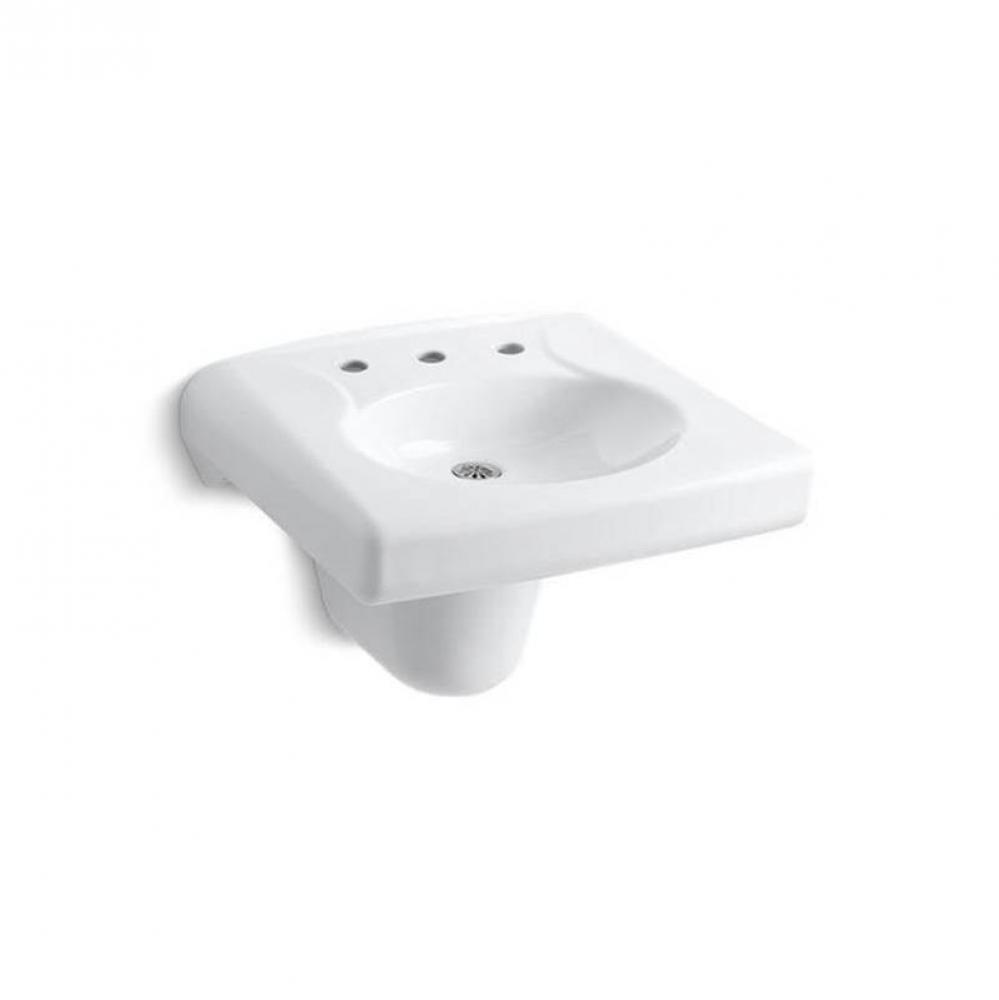 Brenham™ Wall-mount or concealed carrier arm mount commercial bathroom sink with widespread fauc
