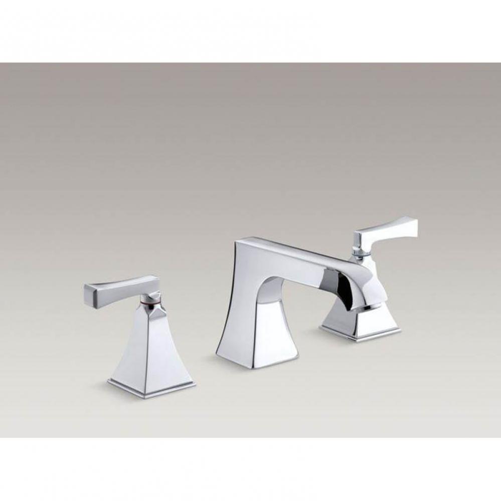 Memoirs(R) deck-mount high-flow bath faucet trim with Red and Blue indexing, stately design and de