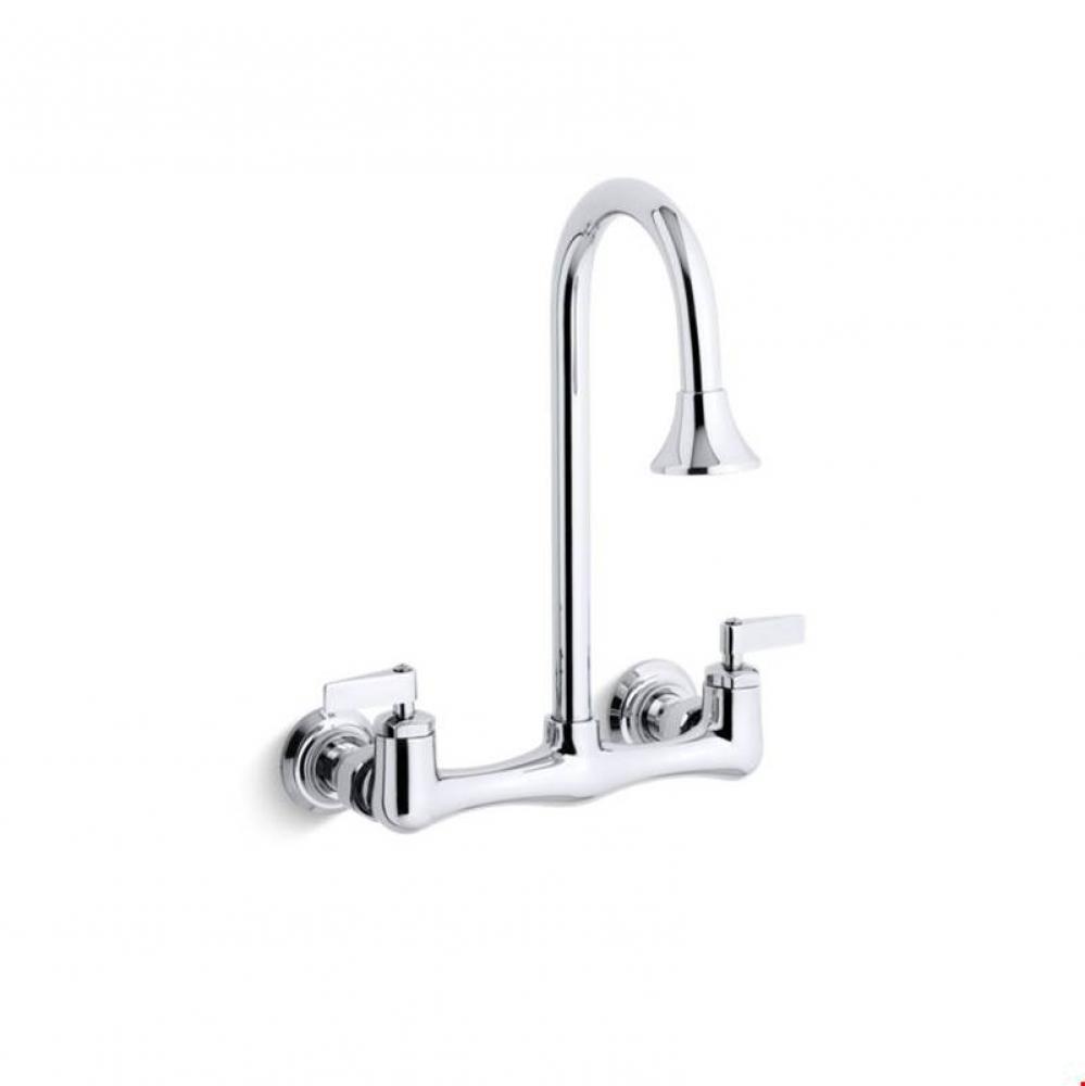 Triton® double lever handle utility sink faucet with rosespray gooseneck spout