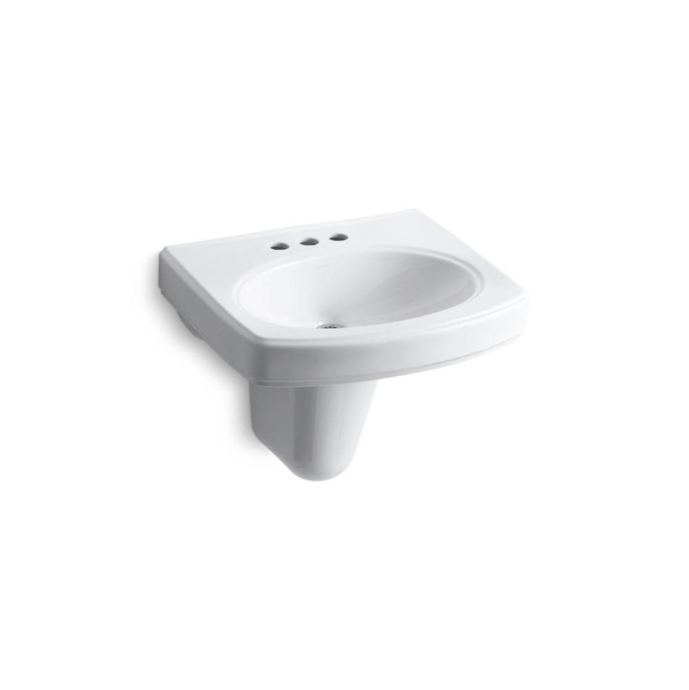 Pinoir® 22'' oval wall-mount bathroom sink with glazed underside