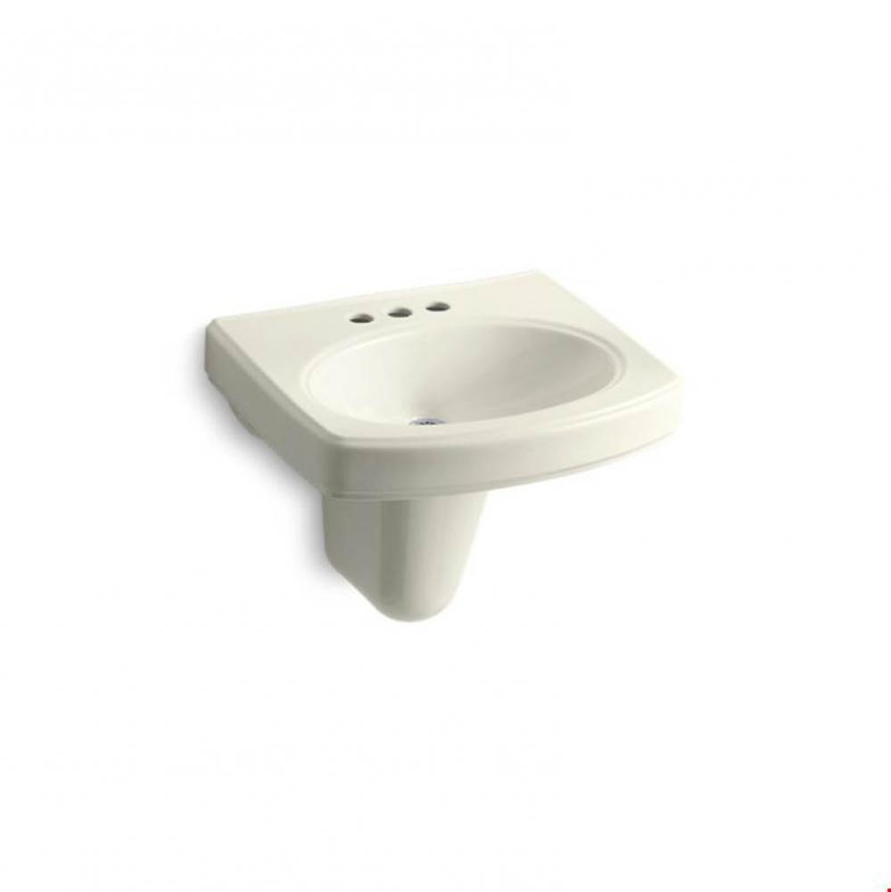 Pinoir® Wall-mount bathroom sink with 4'' centerset faucet holes