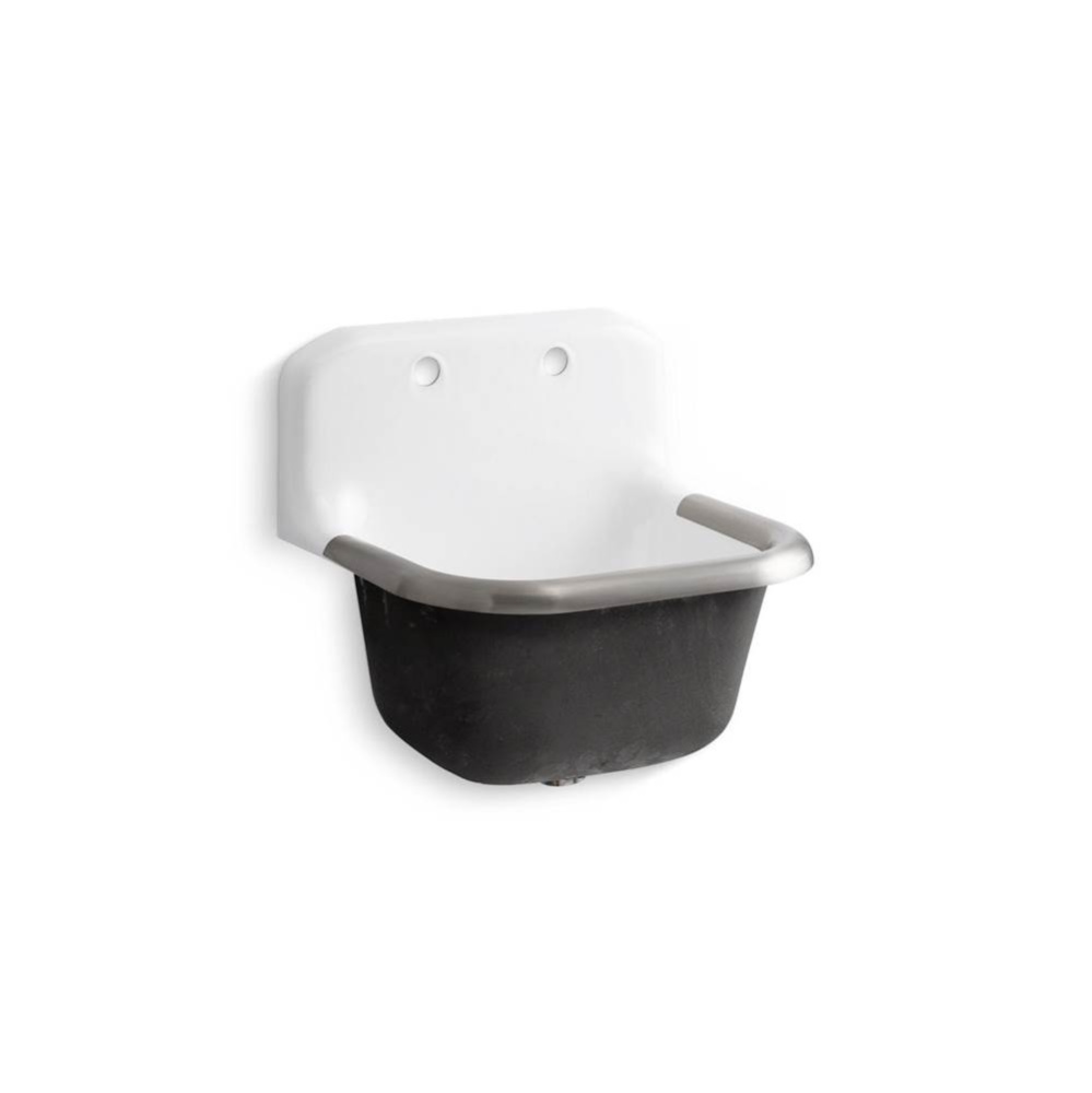Bannon™ 24'' x 20-1/4'' wall-mount or P-trap mount service sink with rim gua