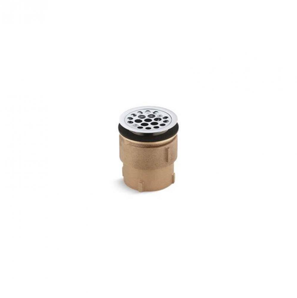 Service sink strainer for 2'' caulk connection