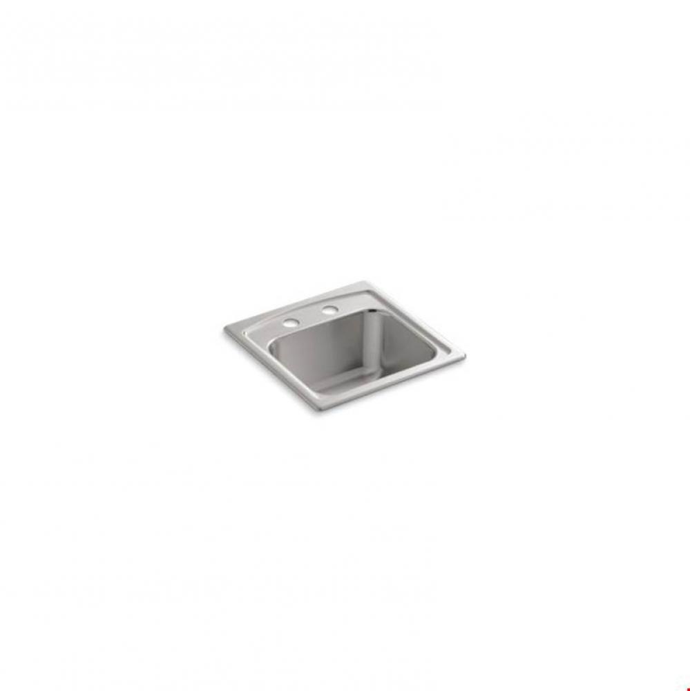 Toccata™ 15'' x 15'' x 7-11/16'' top-mount bar sink with 2 faucet