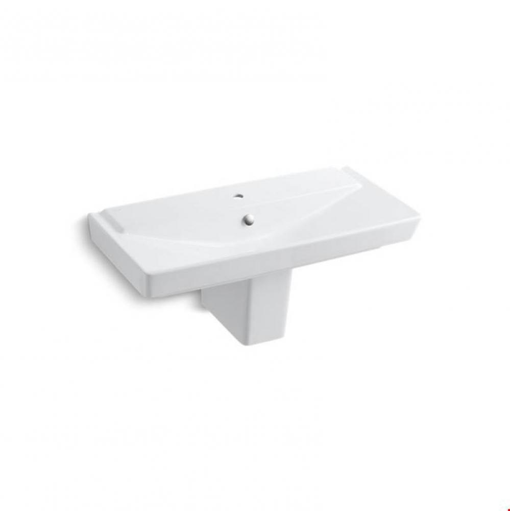 Reve® 39'' semi pedestal bathroom sink with single faucet hole