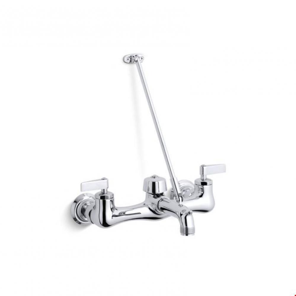 Kinlock™ Double lever handle service sink faucet with top-mounted wall brace