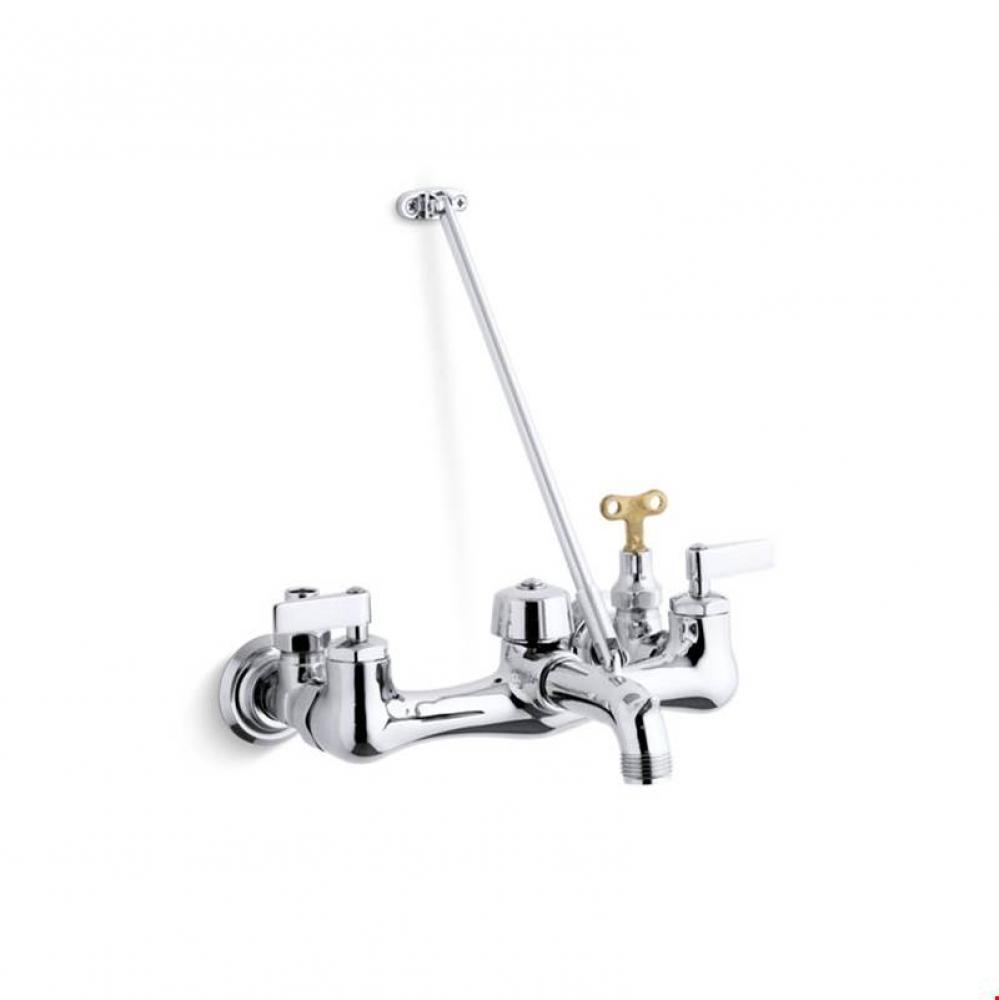 Kinlock™ Double lever handle service sink faucet with top-mounted wall brace and loose-key stops