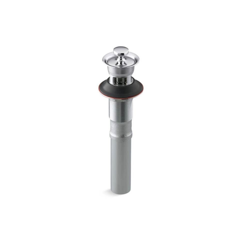 Bathroom sink drain with overflow and non-removable metal stopper