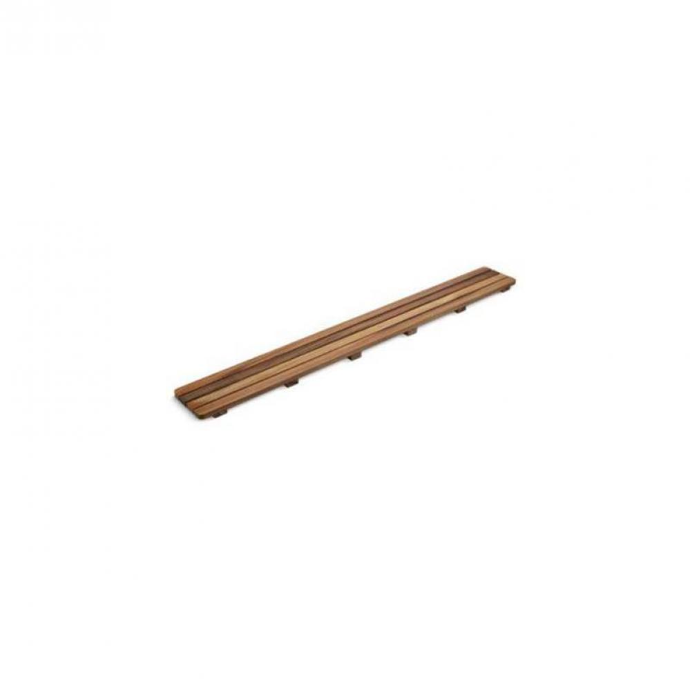 Groove® Teak drain cover 48'' receptor