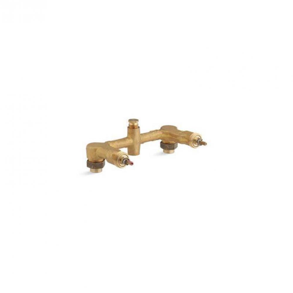Widespread 1/2'' ceramic in-wall two-handle valve system with 8'' centers