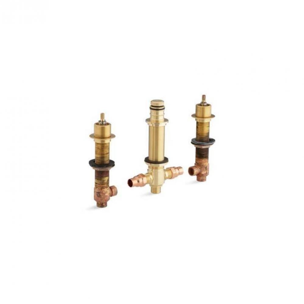 1/2'' ceramic high-flow valve system with diverter for finished-deck or rim-mount instal