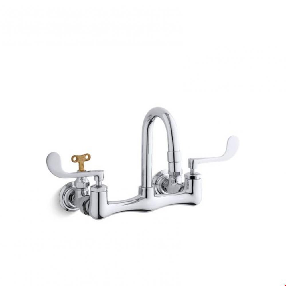 Triton® Shelf-back double wristblade lever handle sink faucet with loose-key stops