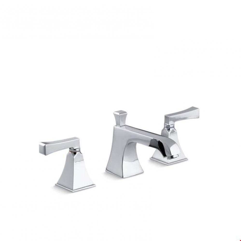Memoirs® Stately Widespread sink faucet with red and blue indexing and Deco lever handles