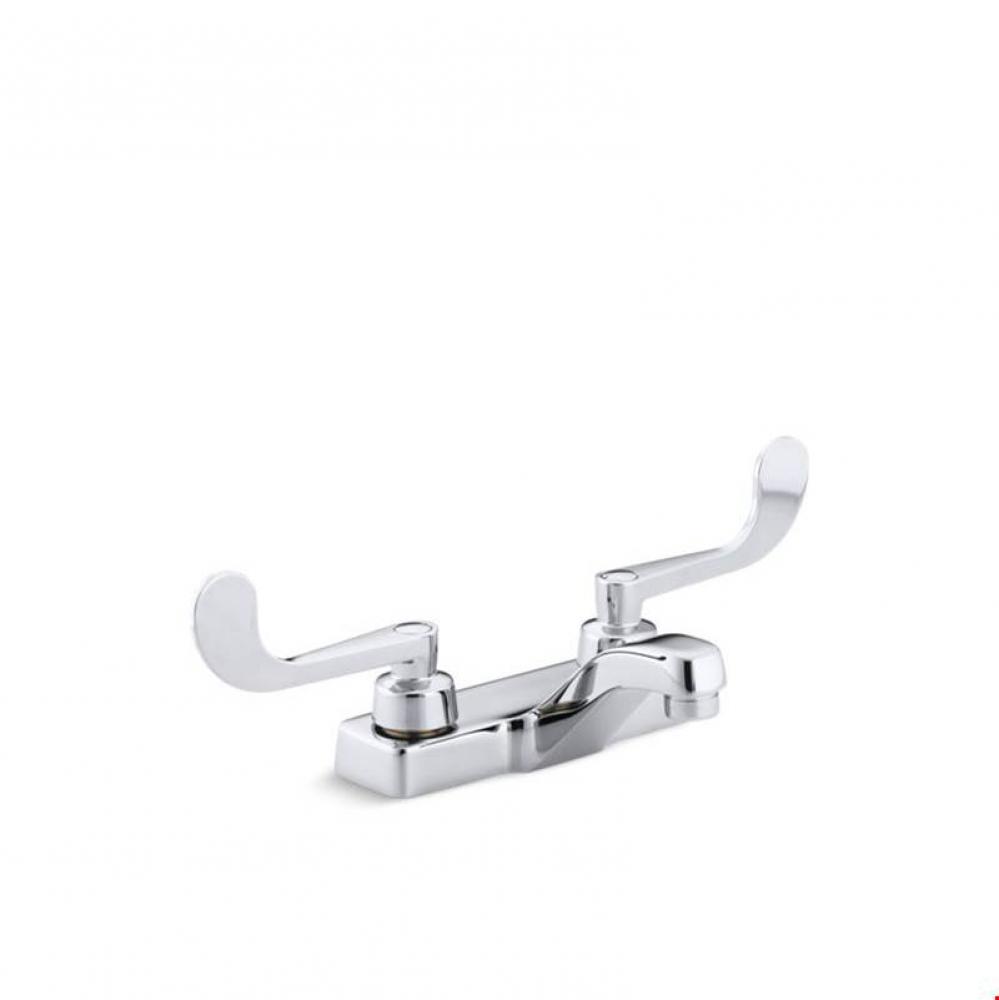 Triton® 0.5 gpm centerset commercial bathroom sink faucet with wristblade lever handles, drai