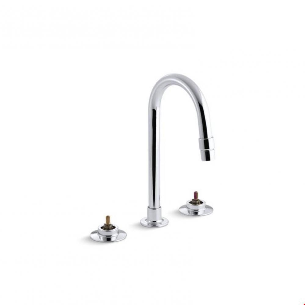 Triton® widespread commercial bathroom sink base faucet with rigid connections and gooseneck