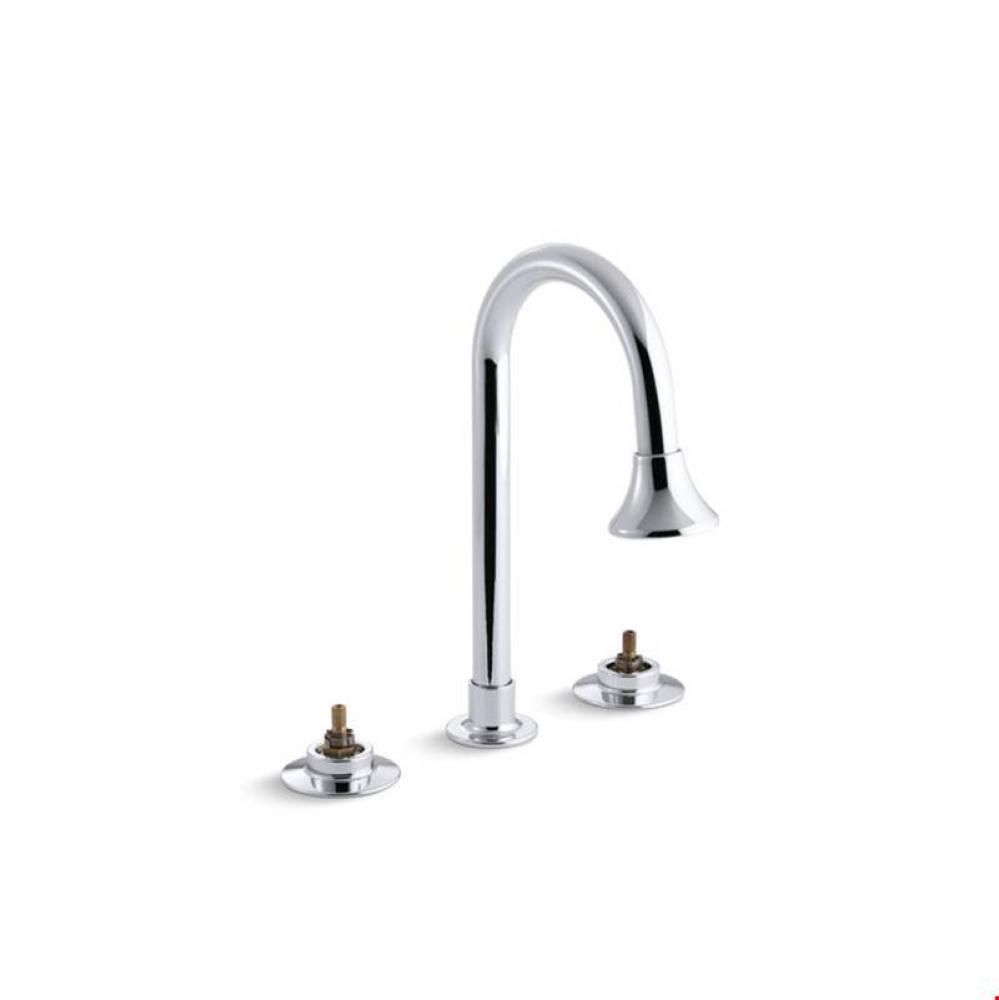 Triton® Widespread commercial bathroom sink faucet with gooseneck spout with rosespray and ri