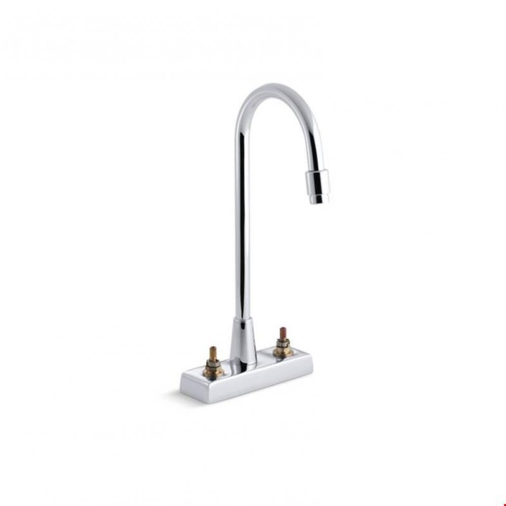 Triton® 0.5 gpm centerset commercial bathroom sink base faucet with gooseneck spout and vanda