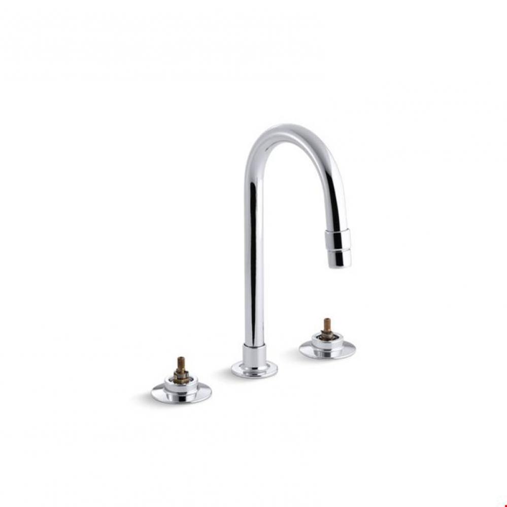 Triton® Widespread commercial bathroom sink faucet with gooseneck spout and rigid connections
