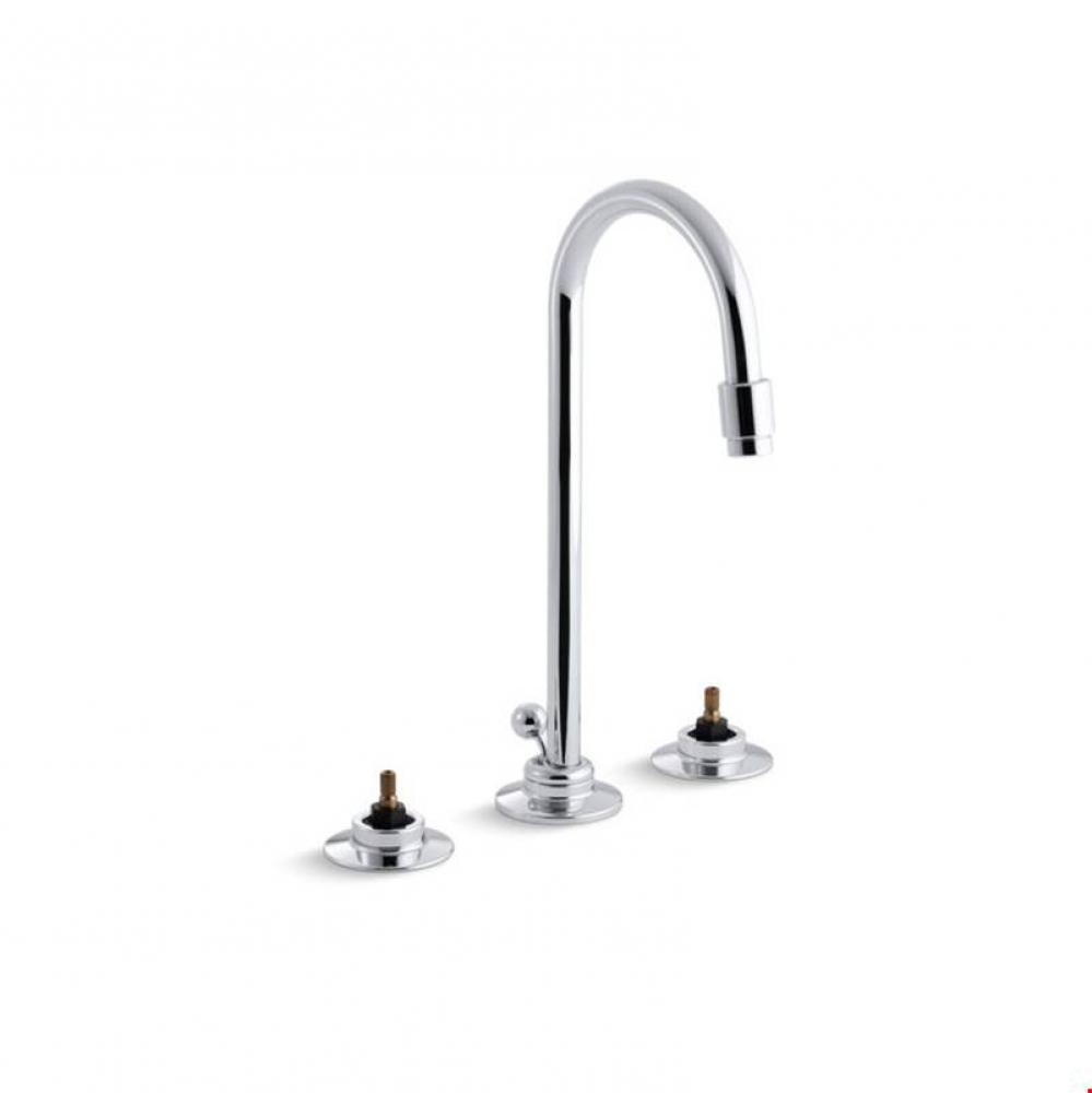 Triton® 0.5 gpm widespread commercial bathroom sink base faucet with gooseneck spout and pop-