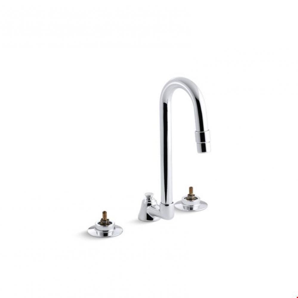Triton® 0.5 gpm widespread bathroom sink base faucet with pop-up drain and gooseneck spout, r