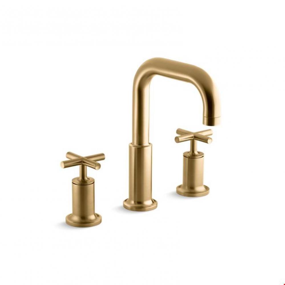 Purist® Deck-mount bath faucet trim for high-flow valve with cross handles, valve not include