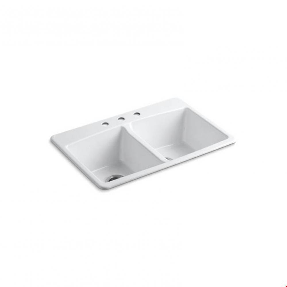 Brookfield™ 33'' x 22'' x 9-5/8'' top-mount double-equal kitchen s