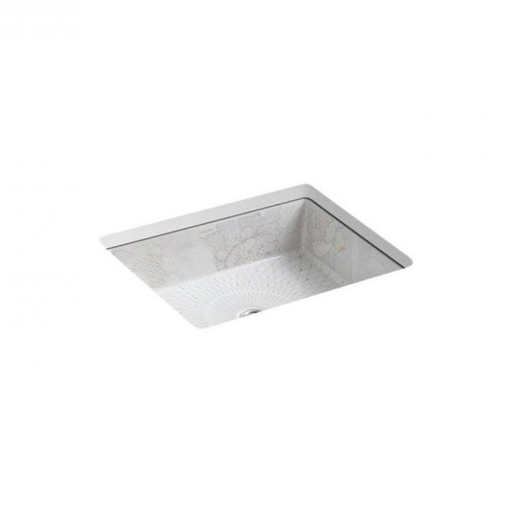 Empress Bouquet™ Kathryn® 19-3/4'' square undermount bathroom sink, no overflow