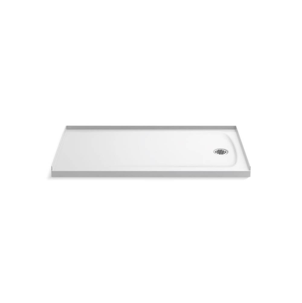 Ballast® 60'' x 32'' alcove shower base, right drain
