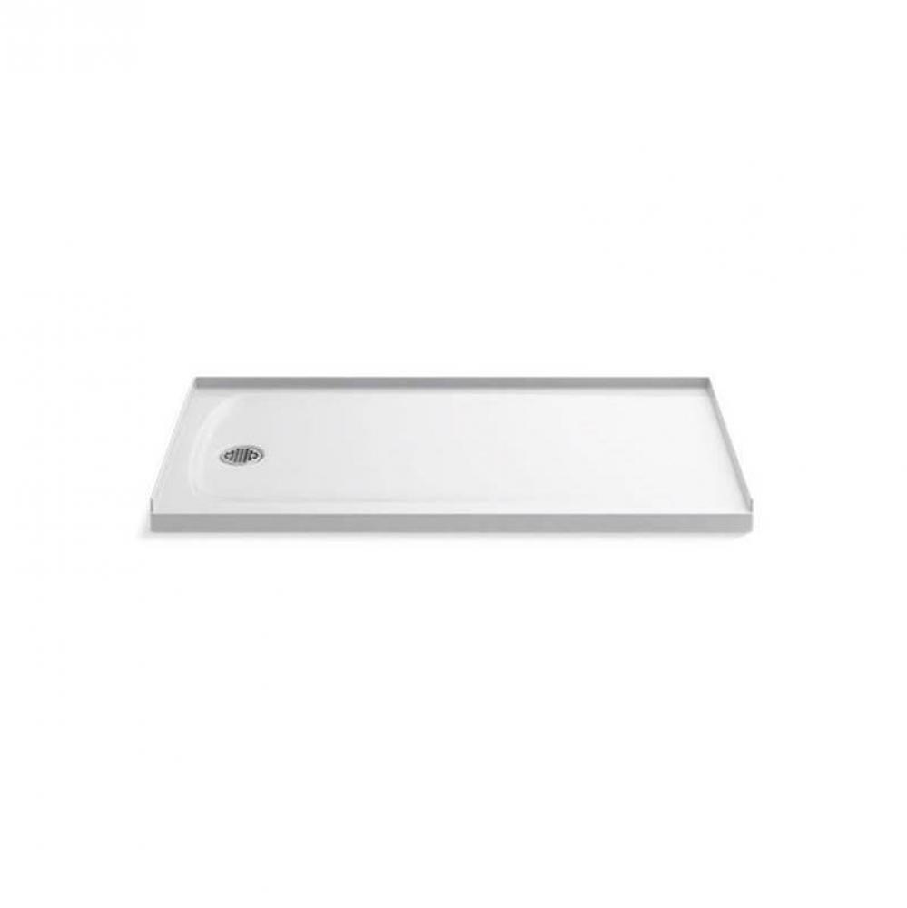 Ballast® 60'' x 32'' alcove shower base, left drain
