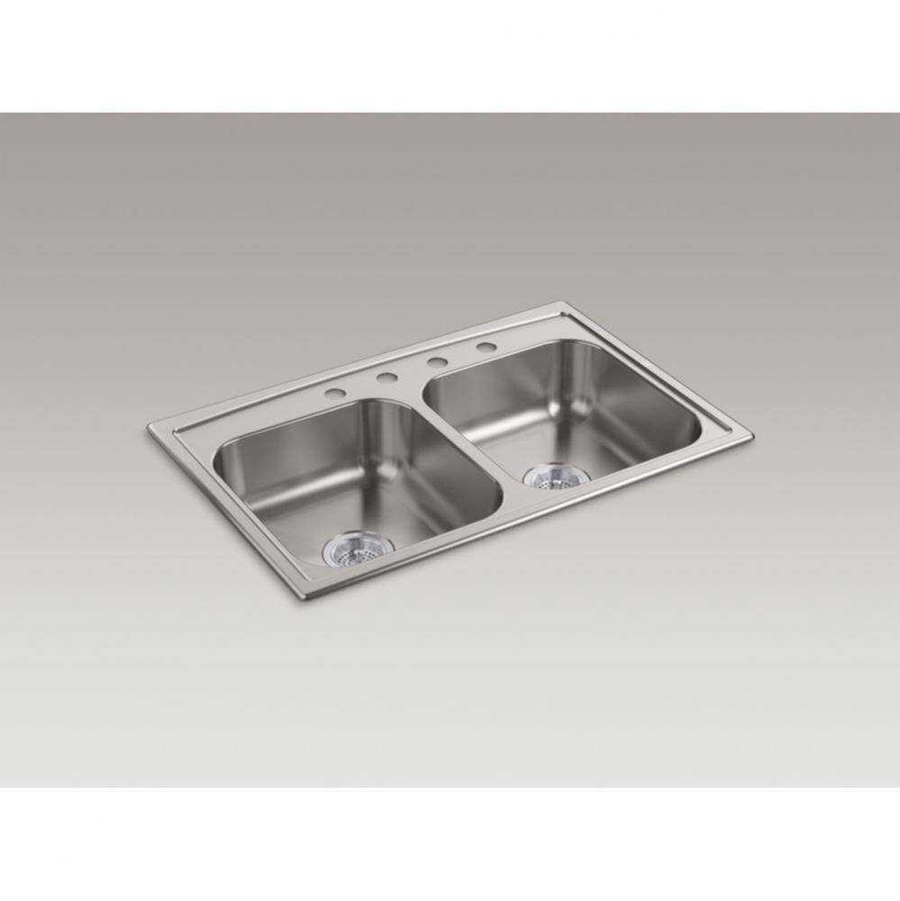 Toccata™ 33'' x 22'' x 6'' top-mount double-equal bowl kitchen sin