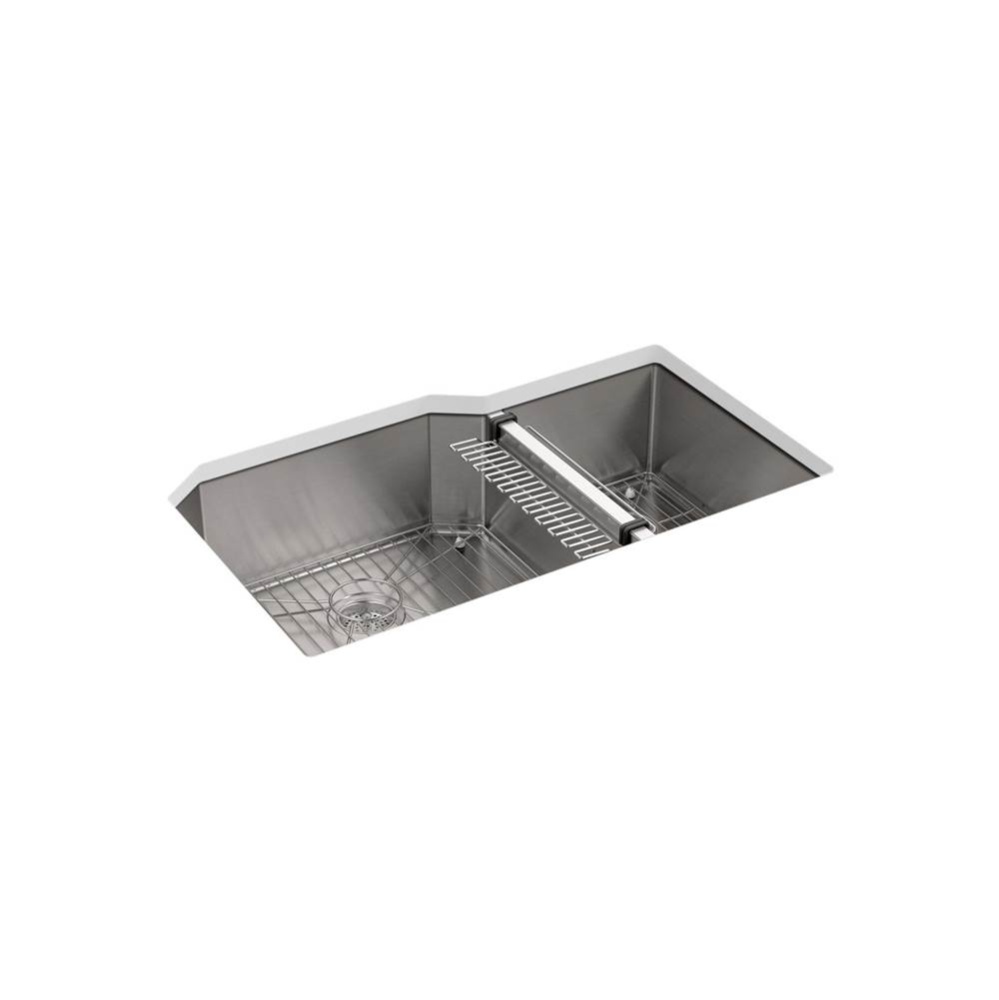 Strive® 35-1/2'' undermount double-bowl kitchen sink