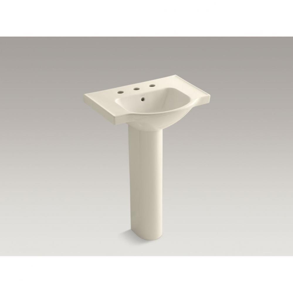 Veer™ 24'' pedestal bathroom sink with 8'' widespread faucet holes