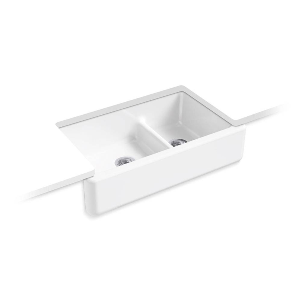 Whitehaven® Smart Divide® 35-3/4'' undermount double-bowl farmhouse kitchen si