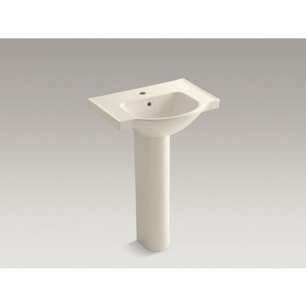Veer™ 24'' pedestal bathroom sink with single faucet hole