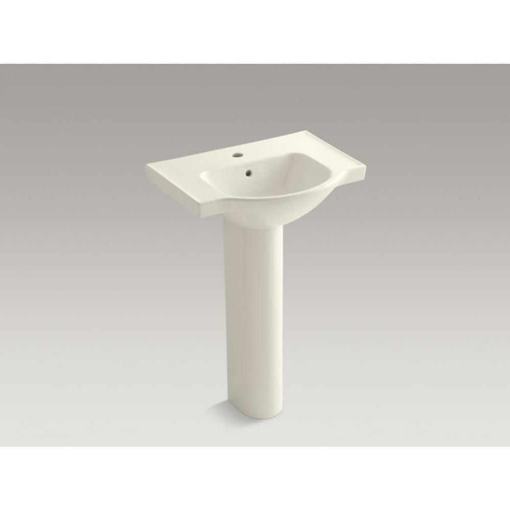 Veer™ 24'' pedestal bathroom sink with single faucet hole
