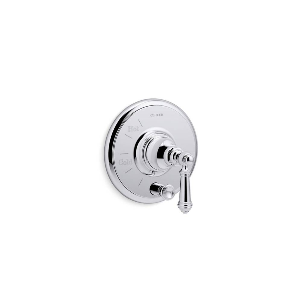Artifacts® Rite-Temp® valve trim with push-button diverter and lever handle