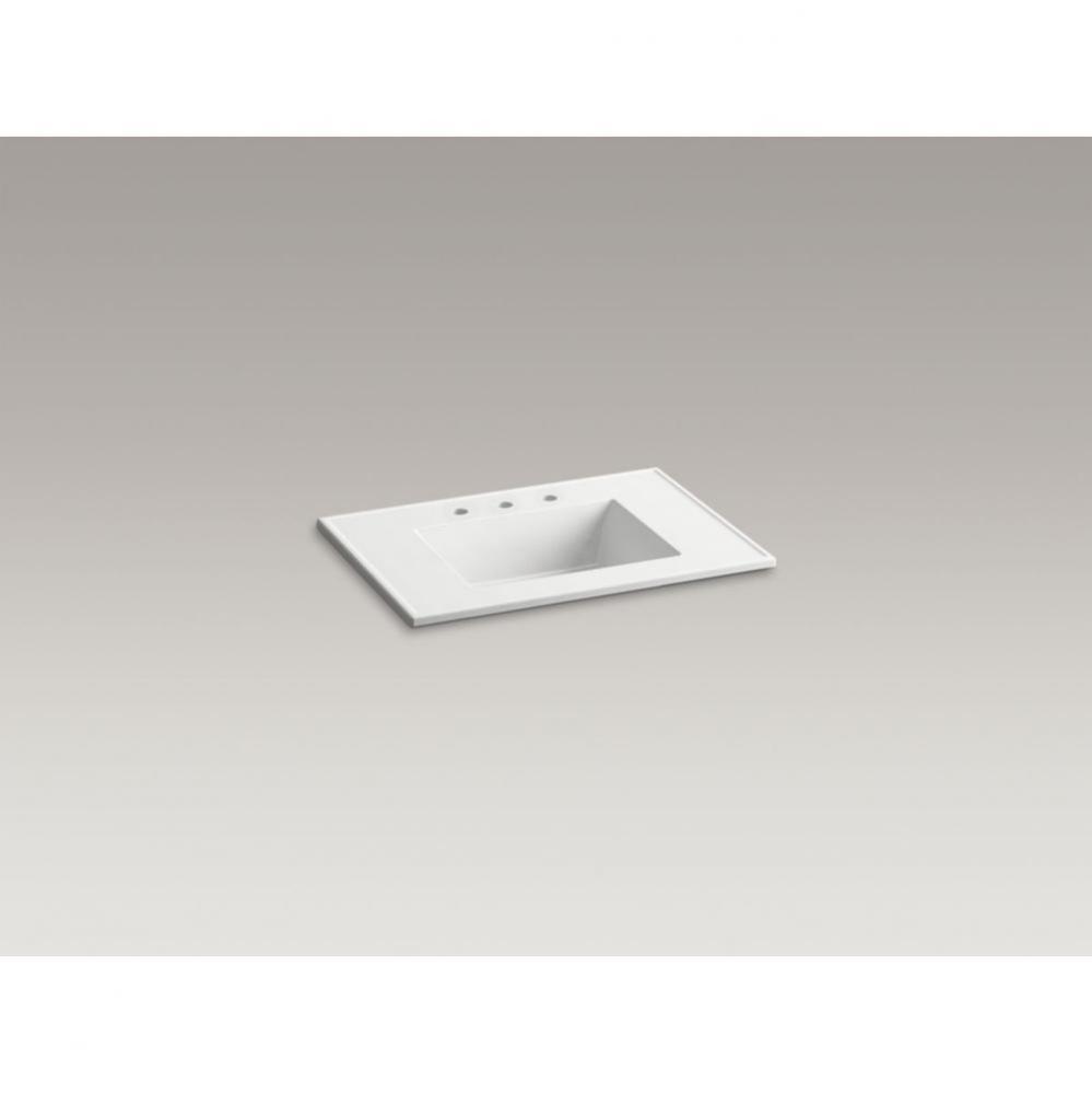 Ceramic/Impressions® 31'' rectangular vanity-top bathroom sink with 8'' w