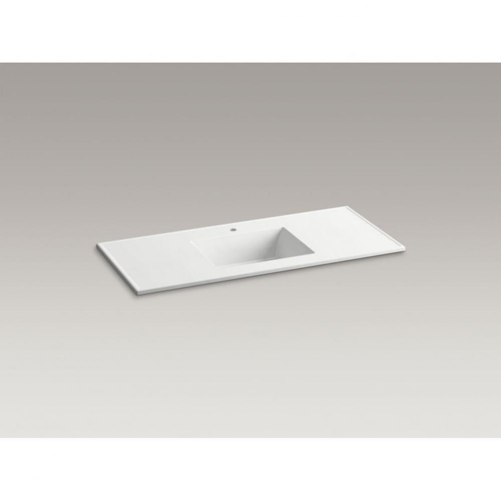 Ceramic/Impressions® 49'' rectangular vanity-top bathroom sink with single faucet h