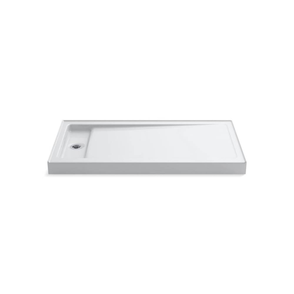 Bellwether® 60'' x 32'' alcove shower base, left offset drain